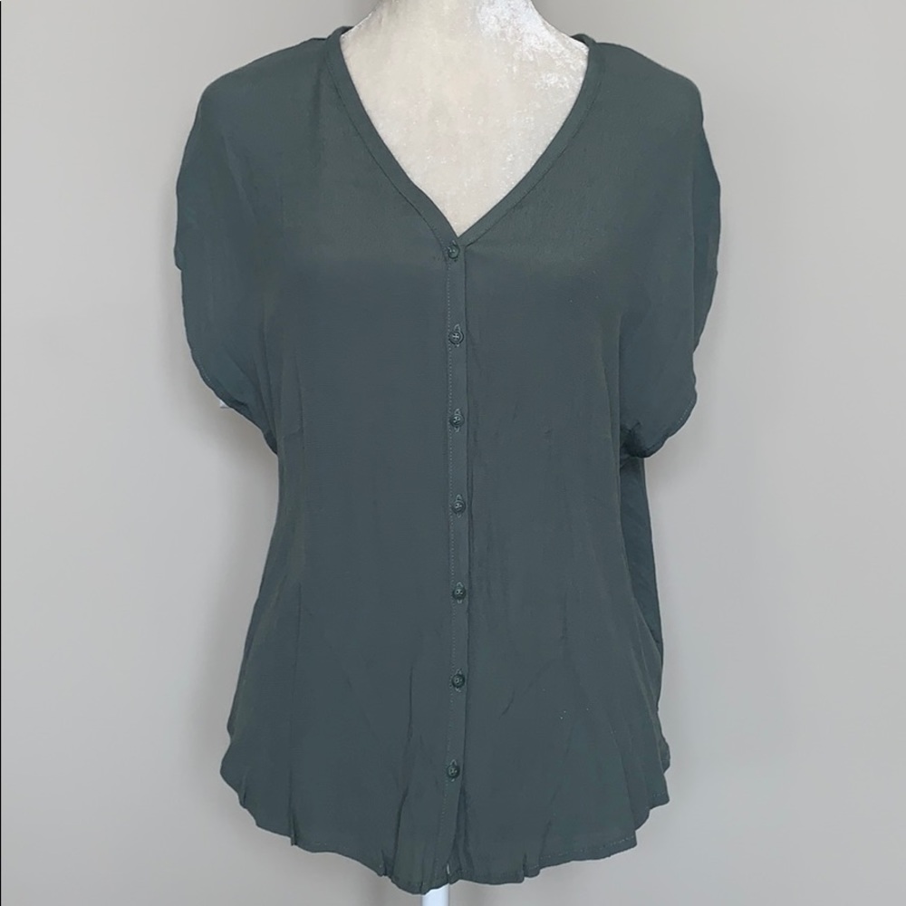 Gentle Fawn balsam green button up shirt